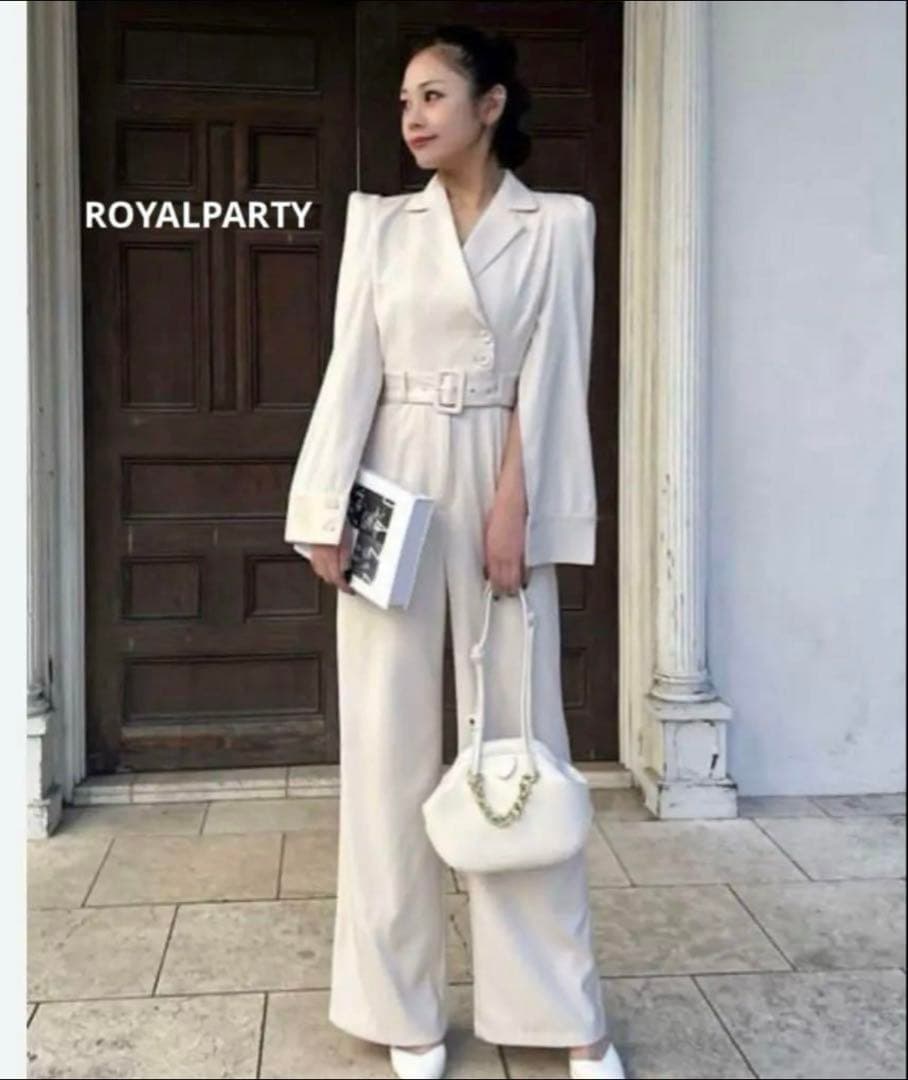  PARTY ベルト付きケープ風オールインワン