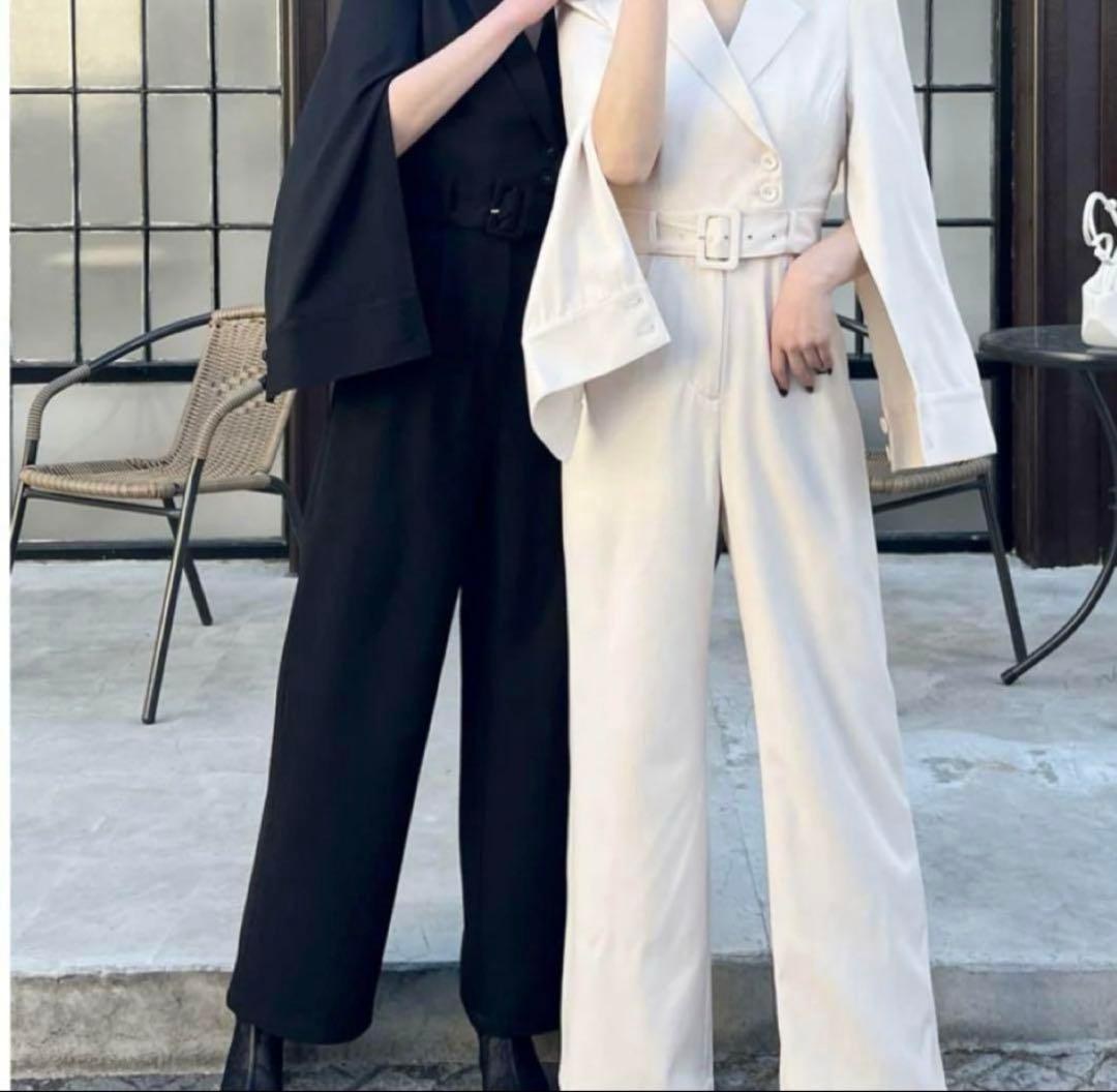  PARTY ベルト付きケープ風オールインワン