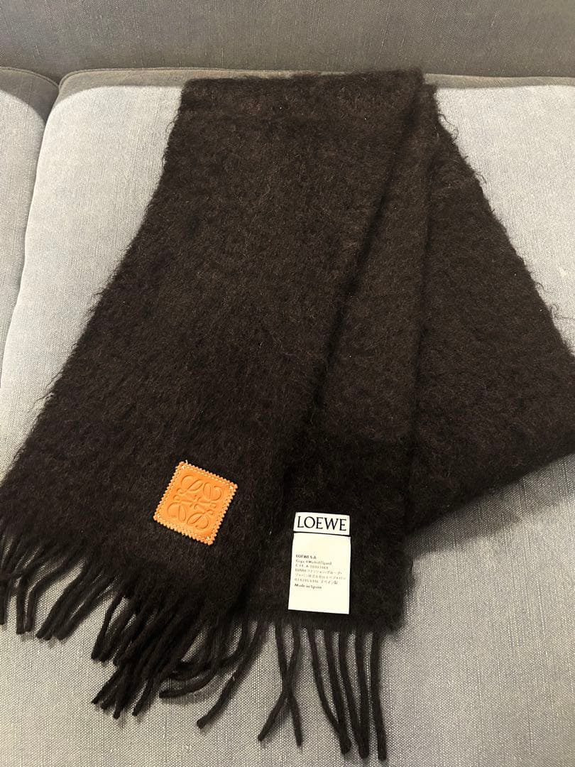LOEWE モヘアマフラー　ブラック