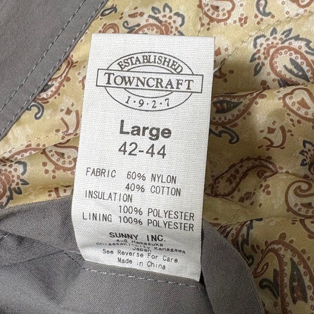 TOWN CRAFT ダービージャケット グレー サイズL 裏地ペイズリー 古着