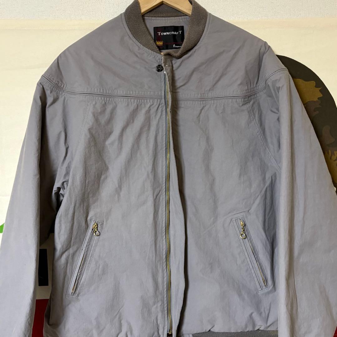 TOWN CRAFT ダービージャケット グレー サイズL 裏地ペイズリー 古着