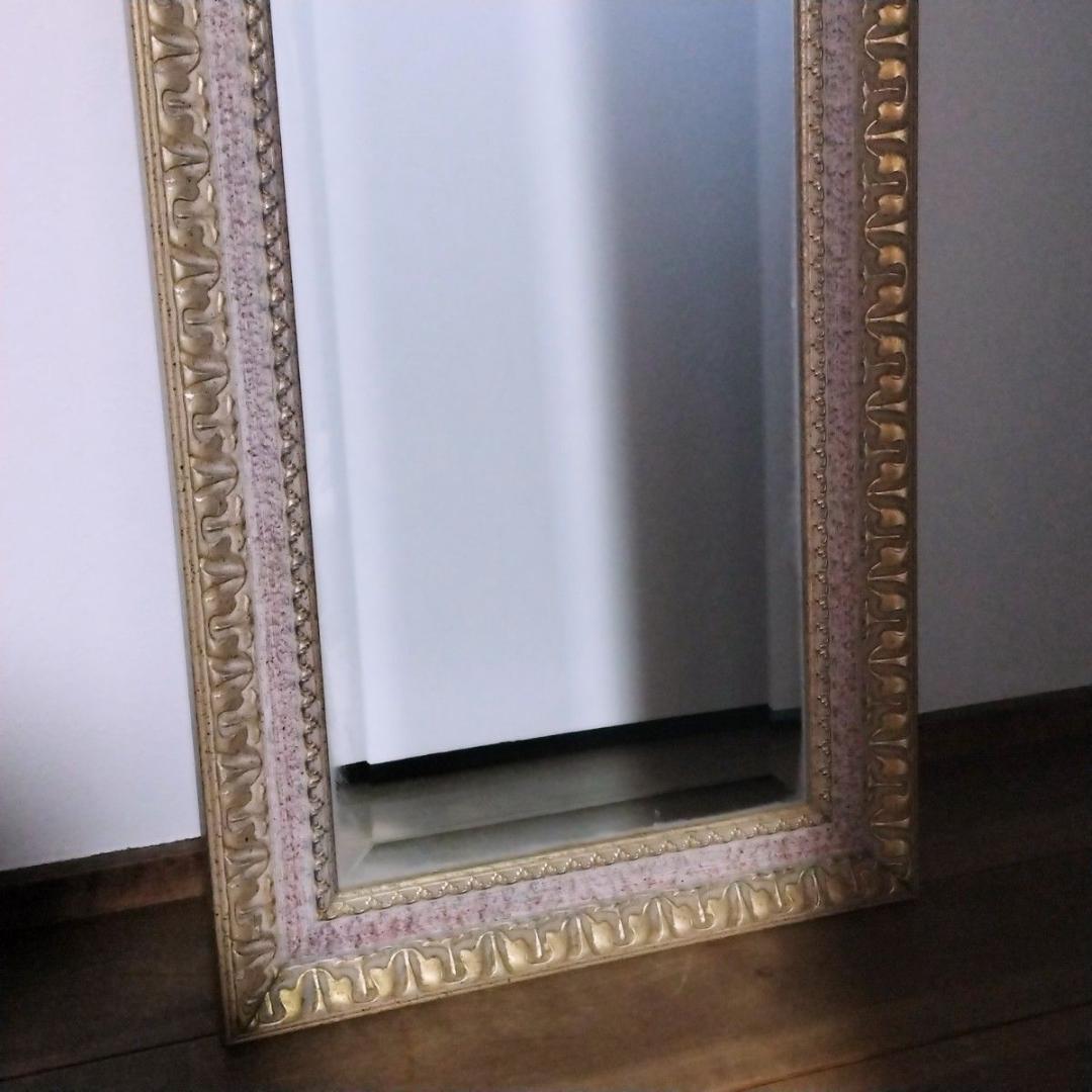 アンティーク調 全身鏡 ウォールミラー ロココ調 姿見 全身鏡 壁掛けOK