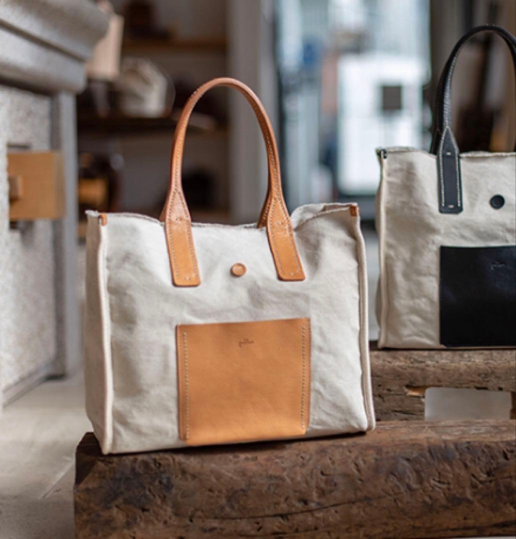 dan gentlen コウ　キャンバス レザートート