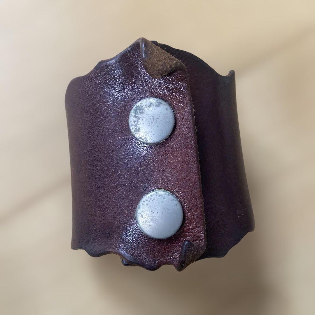 アンダーカバー　ダークブラウン レザー バングル