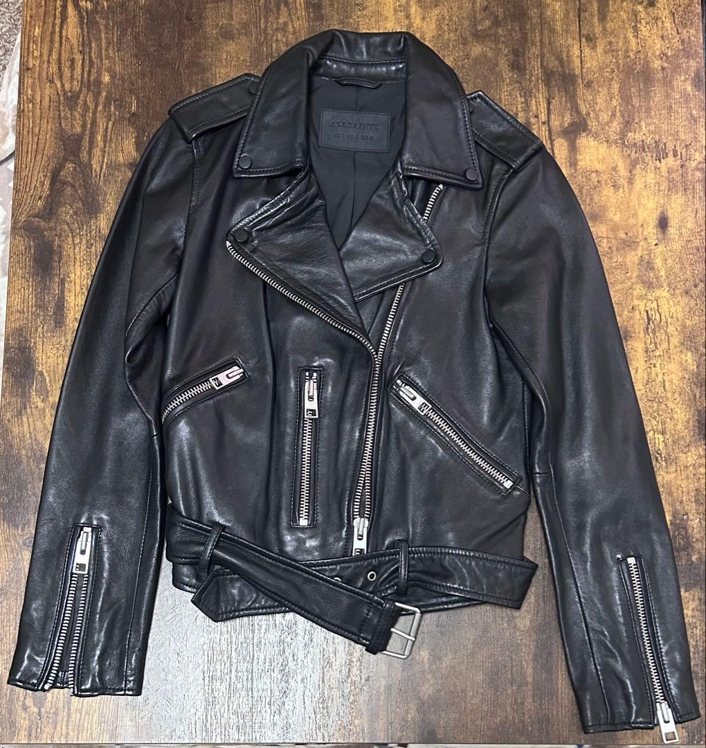 ALLSAINTS Belfern ブラック ライダースジャケット EU 36