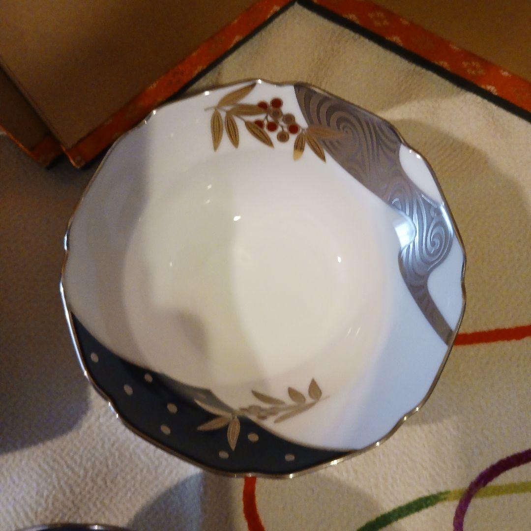 ノリタケボーンチャイナ あやみなも冬 雪見銀彩絵変深小鉢揃 HOYA ２箱