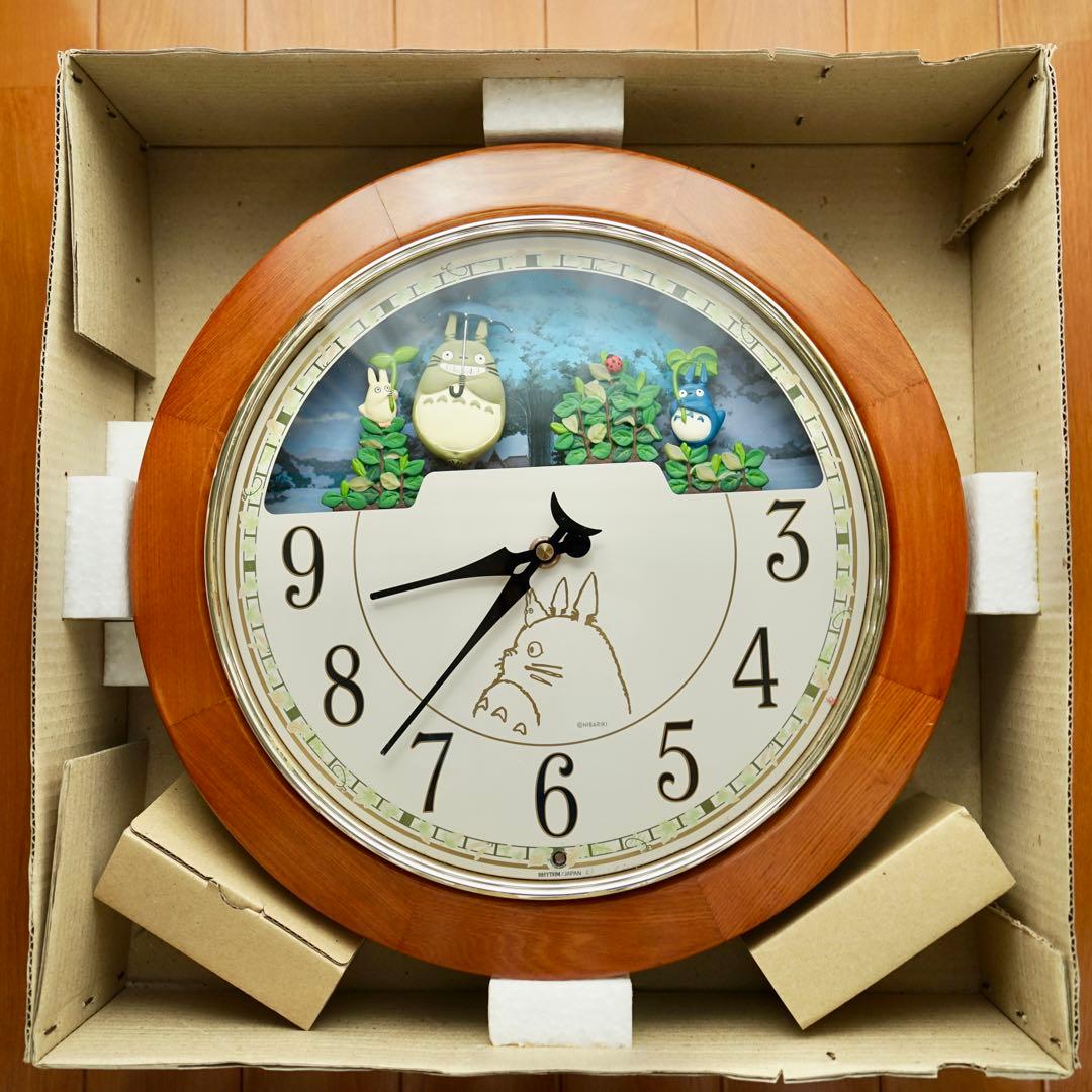 【箱付き完動品】リズム時計工業 トトロ からくり時計 4MH769-M06
