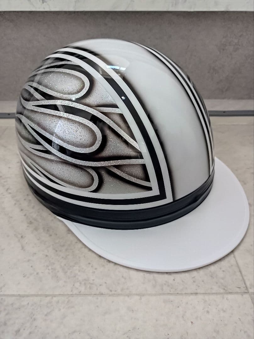 カスタムコルク半　白黒ファイヤー　七色ラメ