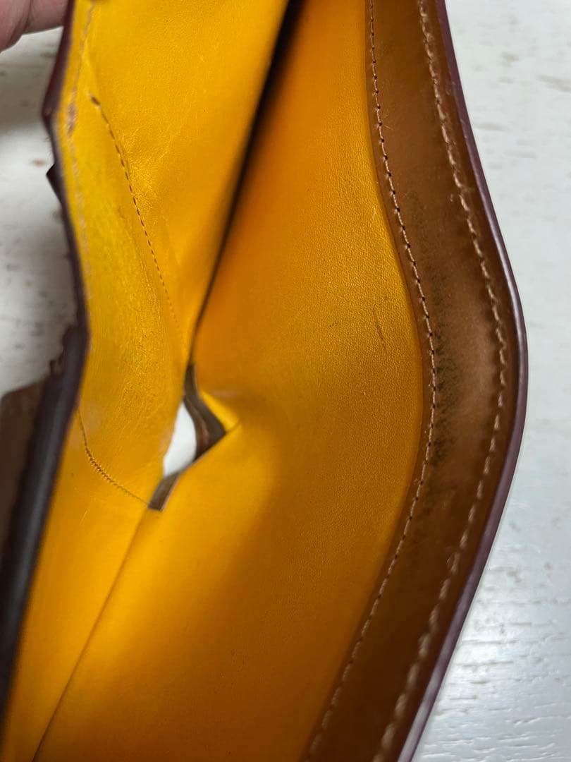 GANZO シェルコードバン2 小銭入れ付き二つ折り財布 ナチュラル シミ有り