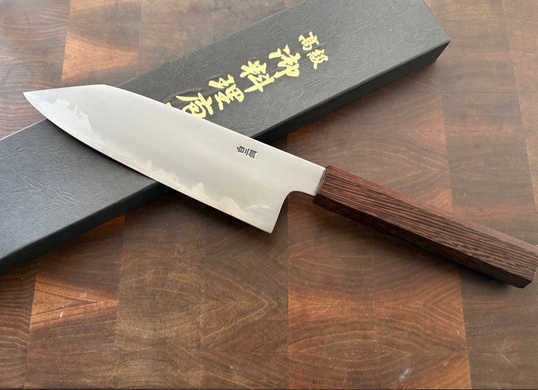 堺打刃物　切付　文化包丁　180mm 6寸　白ニ　三徳　包丁　和包丁　白鋼