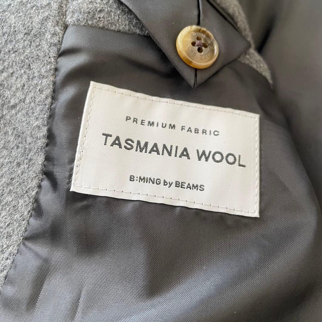 【新品同様】BEAMS タスマニアウール チェスターコート グレー Mサイズ