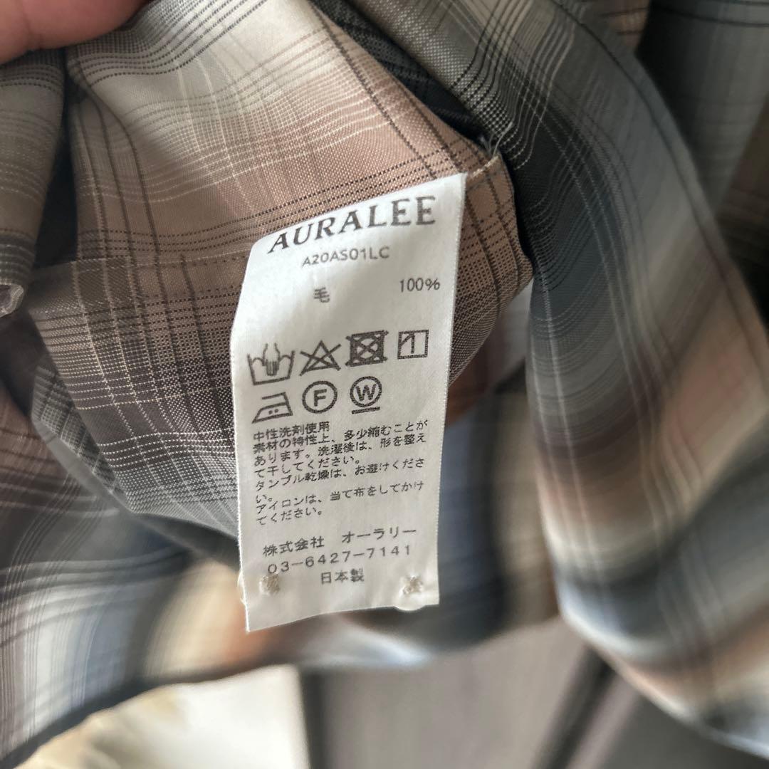 auralee 20aw ウールチェックシャツ