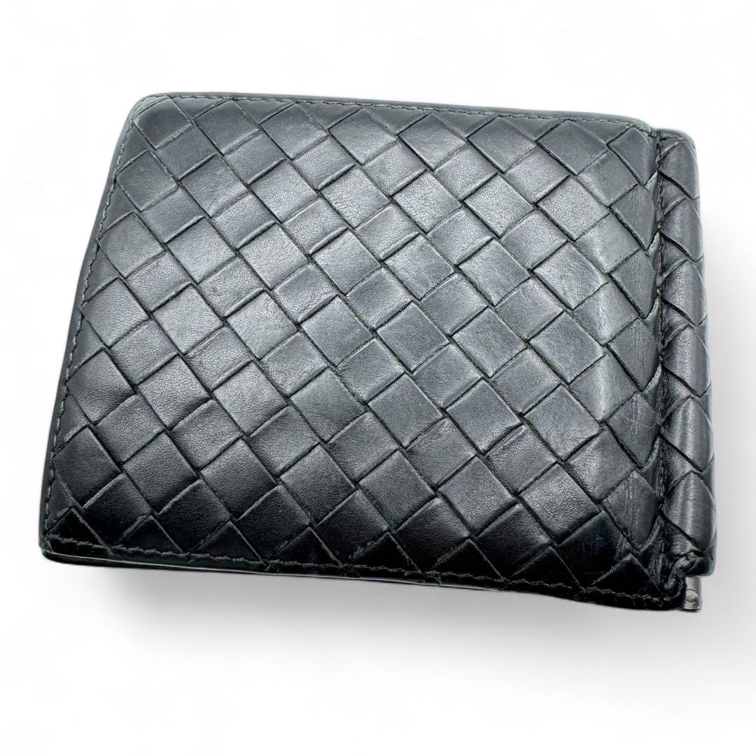 美品　ボッテガヴェネタ　マネークリップ　カードケース　イントレチャート　レザー