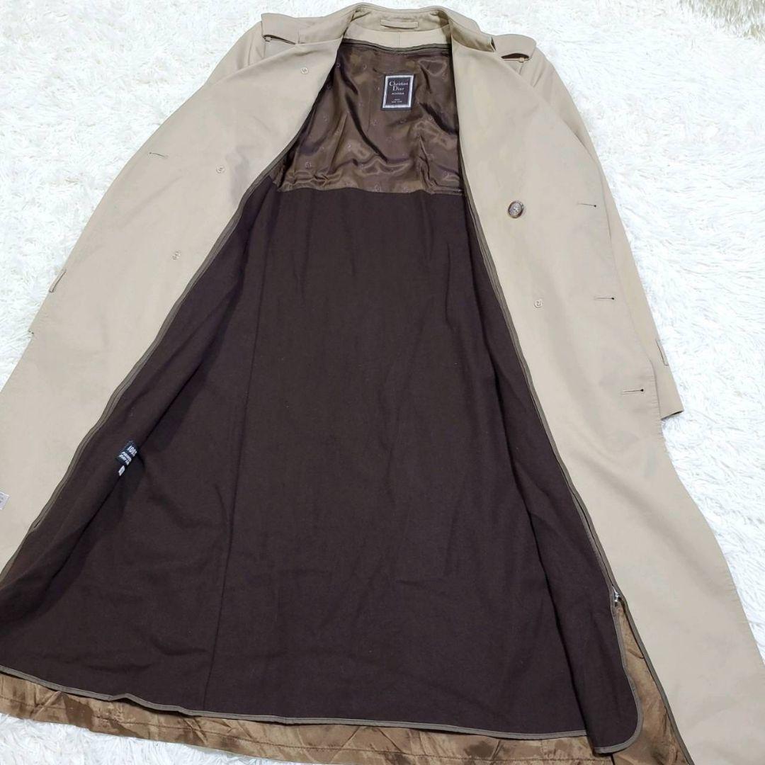 美品 L クリスチャン ディオール ロング トレンチ コート ベージュ ライナー