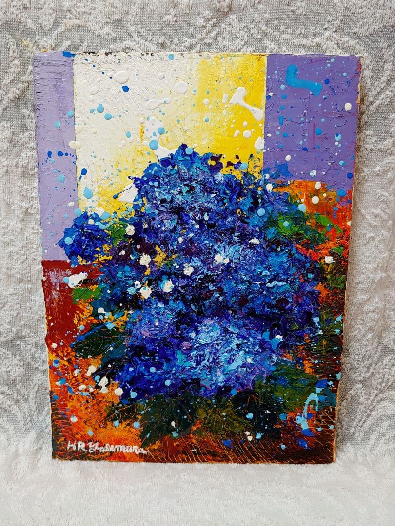 油絵 絵画【紫陽花F4号】