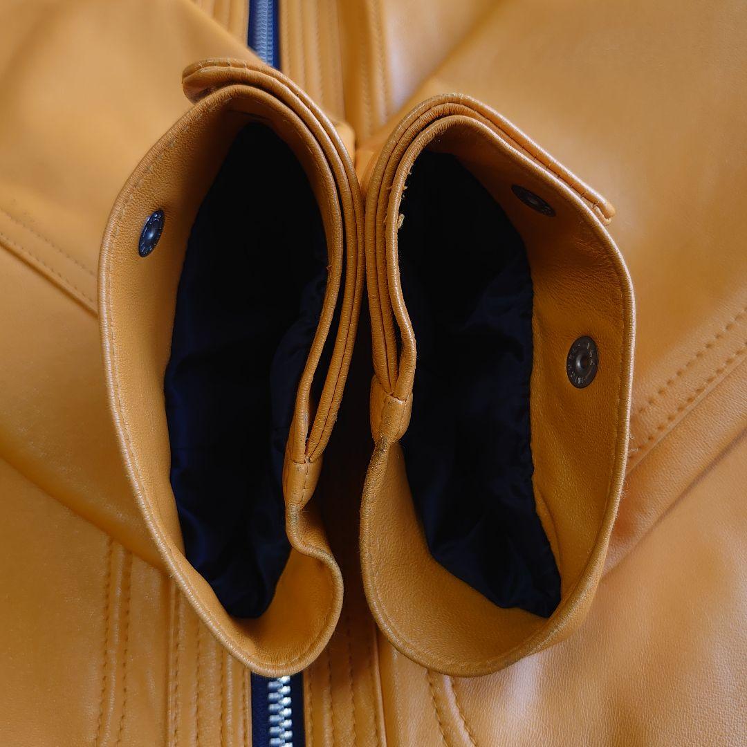 【美品】バジエ シングルライダース 羊革 レザー刺繍 レザージャケット XL