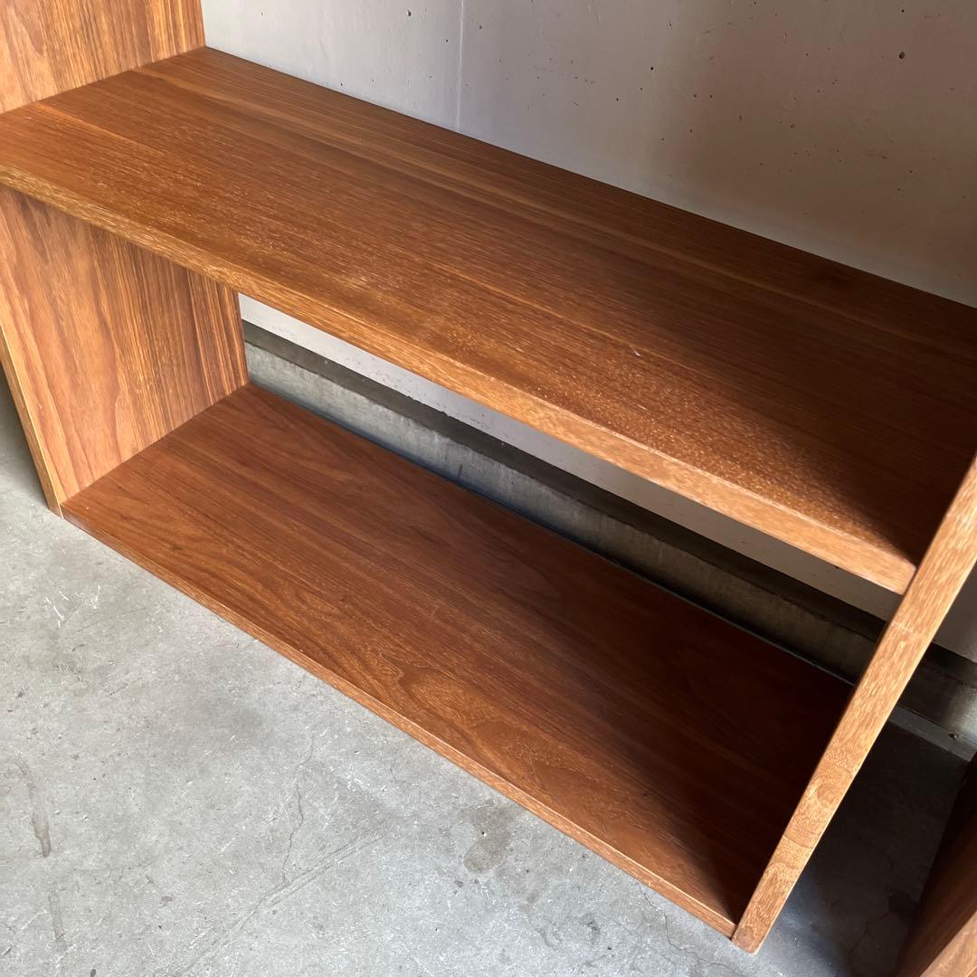 美品★無印 スタッキングシェルフ・ワイド・２段・ウォールナット材 ２個セット