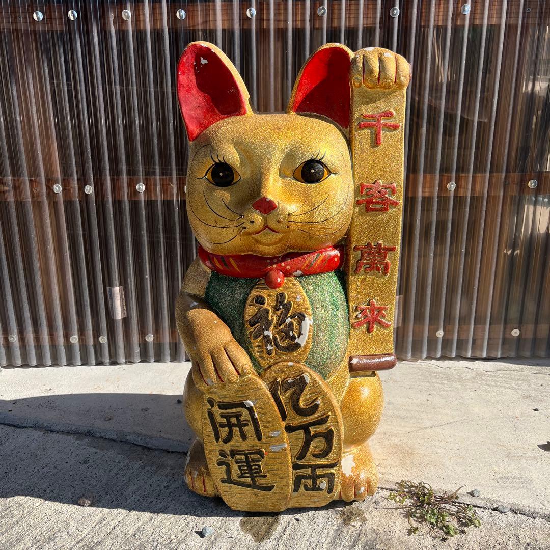 金色の招き猫 超特大サイズ 貯金箱 左手