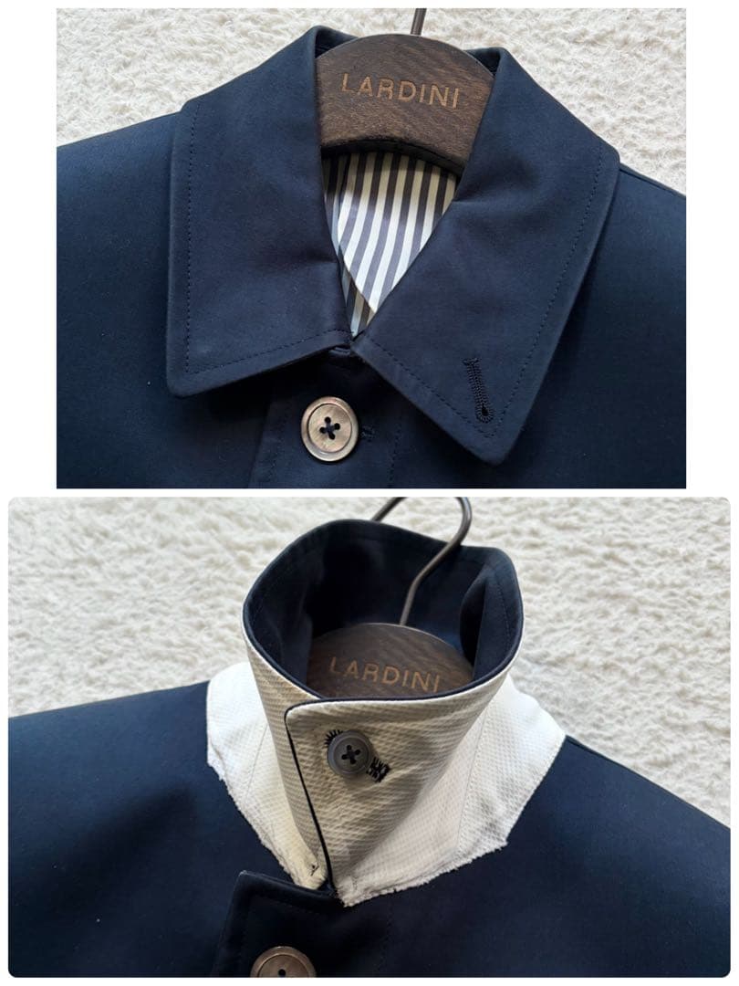 【美品】トムブラウン バルカラーコート ステンカラー トリコロール ネイビー S