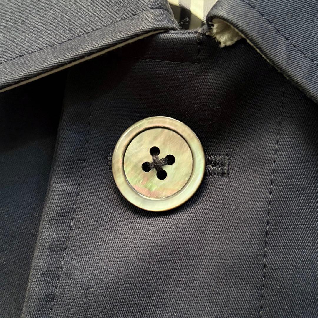 【美品】トムブラウン バルカラーコート ステンカラー トリコロール ネイビー S