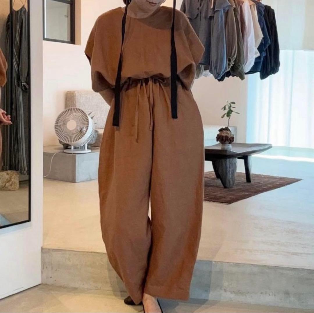 サロペット・オーバーオール・オールインワン ito fukuoka back open all-in-one brown