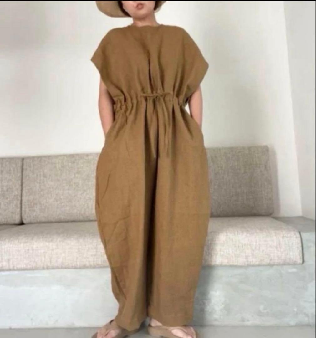 サロペット・オーバーオール・オールインワン ito fukuoka back open all-in-one brown