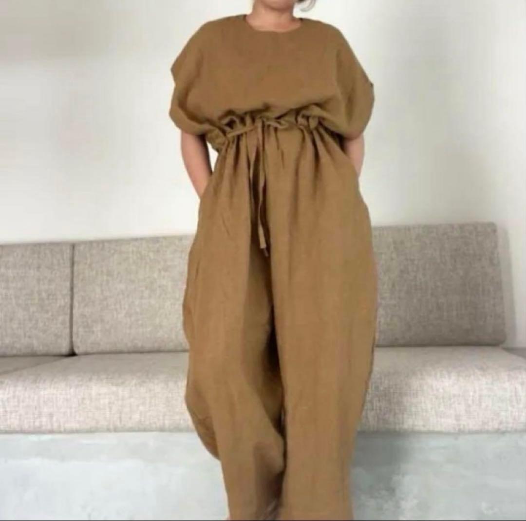 サロペット・オーバーオール・オールインワン ito fukuoka back open all-in-one brown