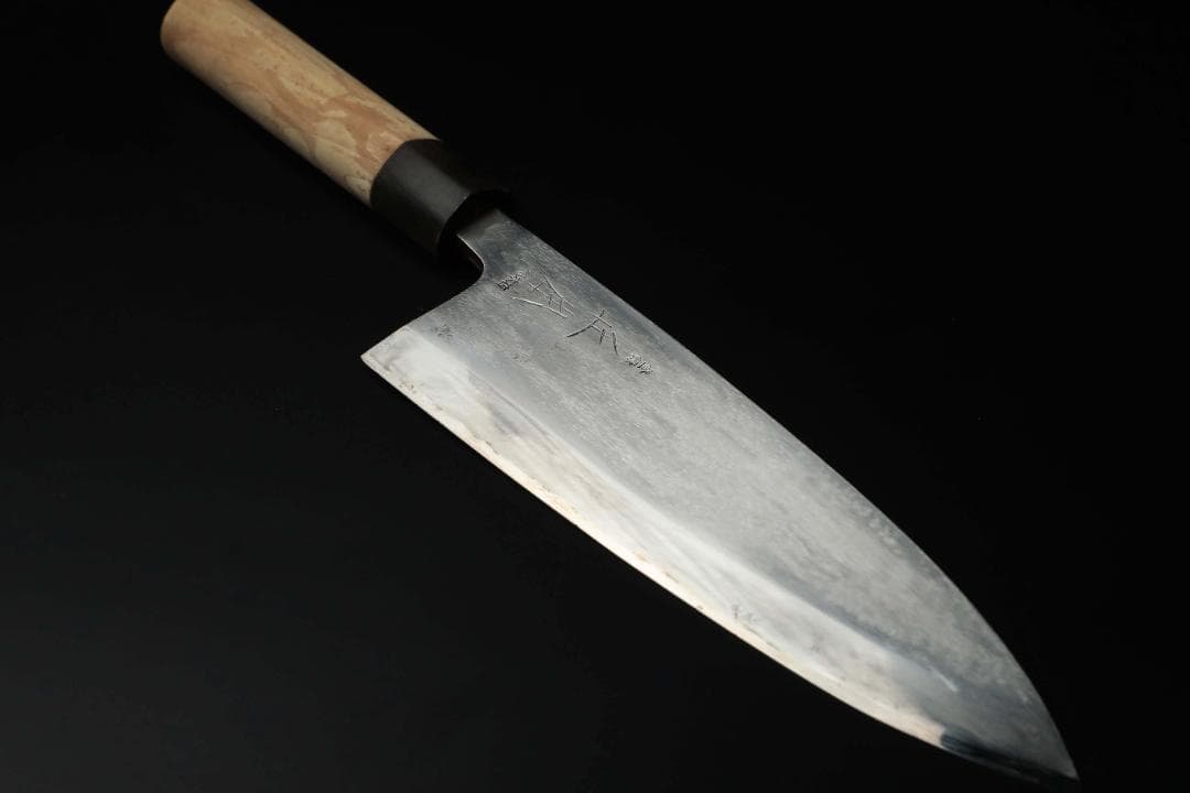 ら*い様 正本総本店　本霞　玉白鋼　出刃包丁　栗型柄　刃渡り220mm 和包丁