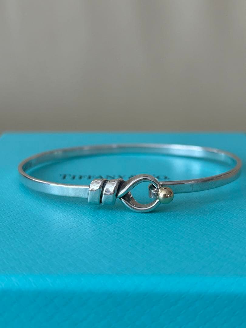 Tiffany & Co. フック&アイ バングル シルバー K18 コンビ