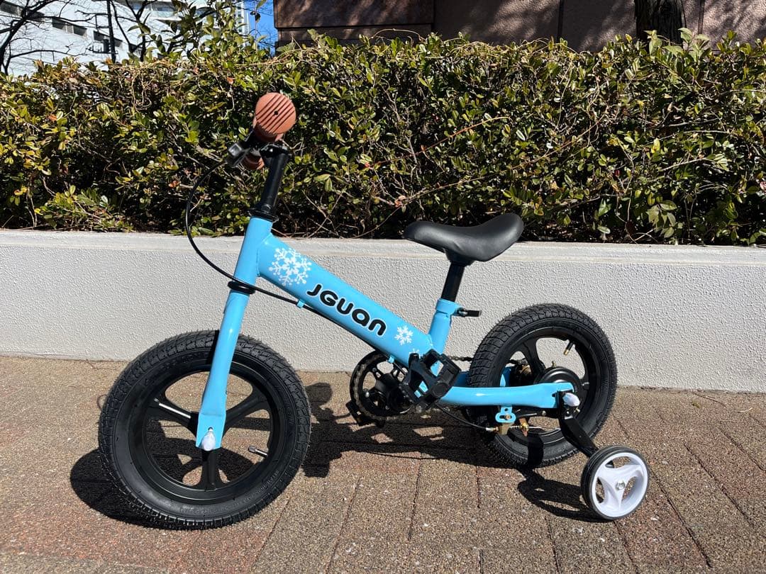 【美品】JGUON バランスバイク 青 補助輪付き