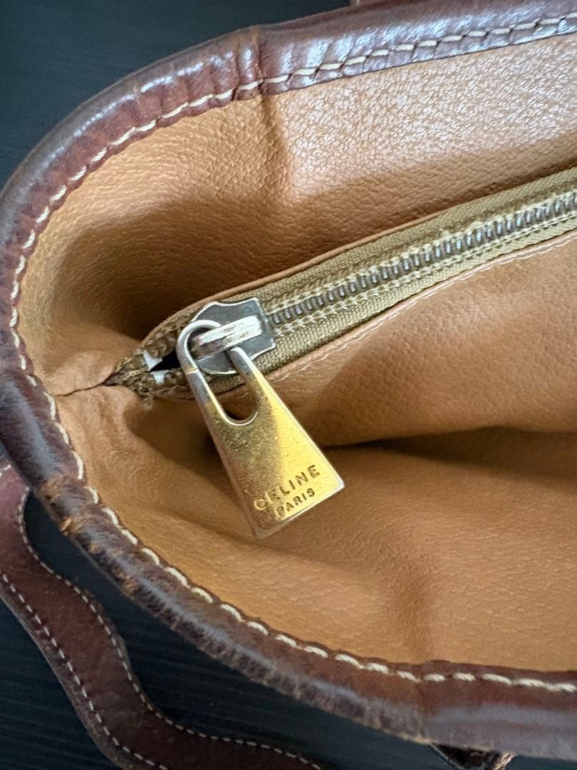 CELINE ブラウンマカダム柄トートバッグ