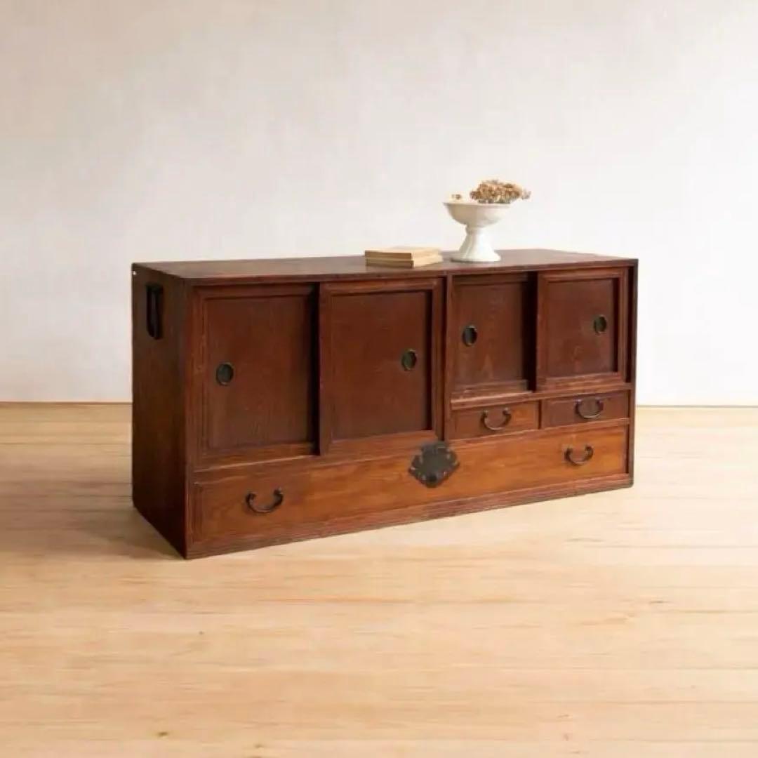 ローボード　木製　収納棚　古道具　古家具　和家具　ビンテージ　アンティーク