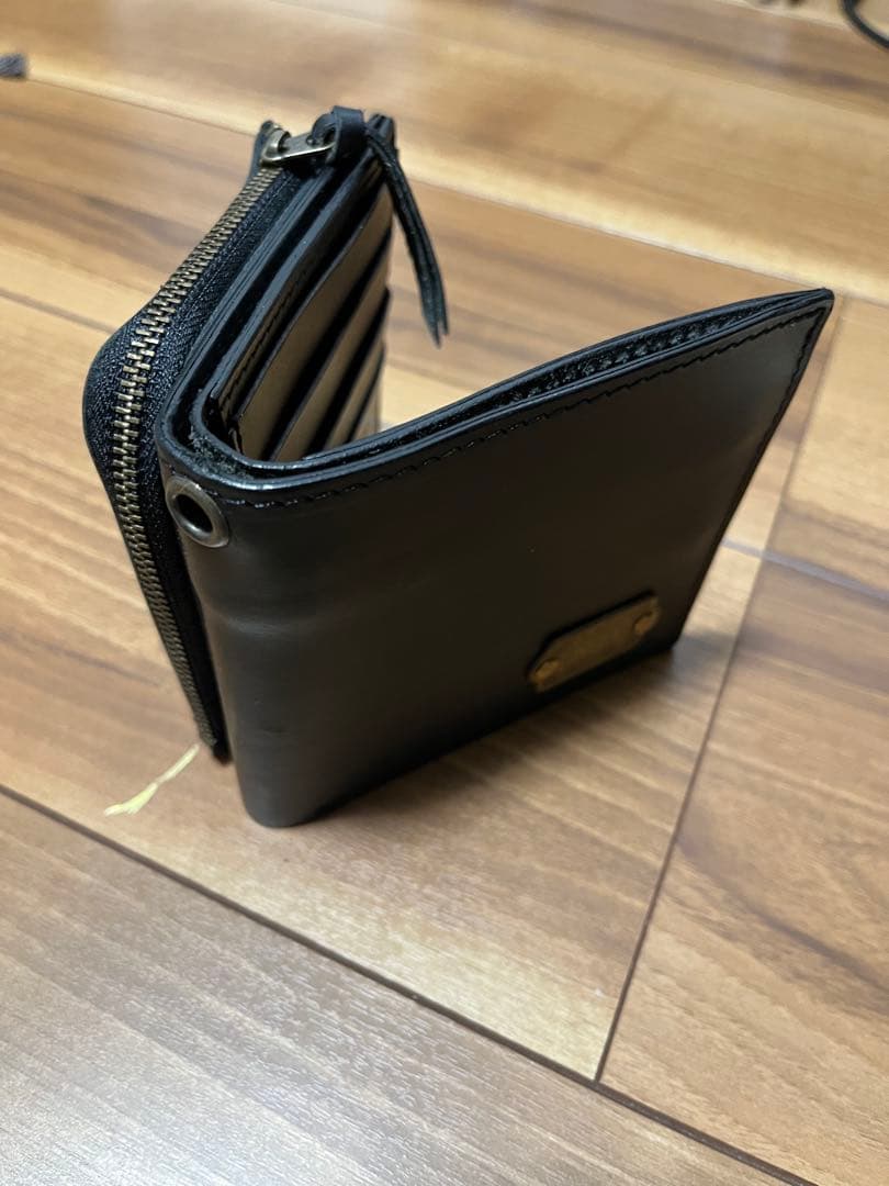 ROTAR ブラック 二つ折り財布 本革