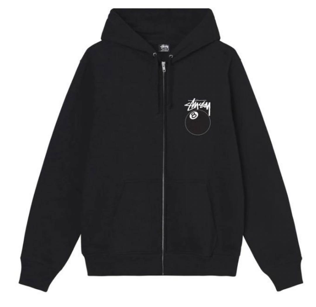 『正規品』STUSSY 8BALL ZIP パーカー Lサイズ ブラック