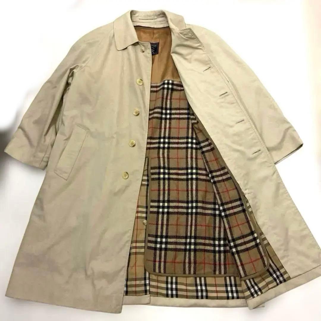 希少ヴィンテージバーバリーBURBERRYステンカラーコート　ノバチェック3L