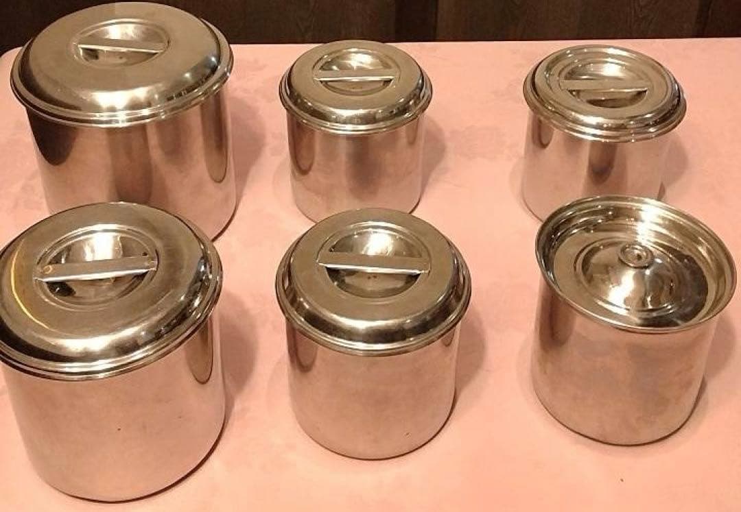 ステンレス製キッチンポット6個セット