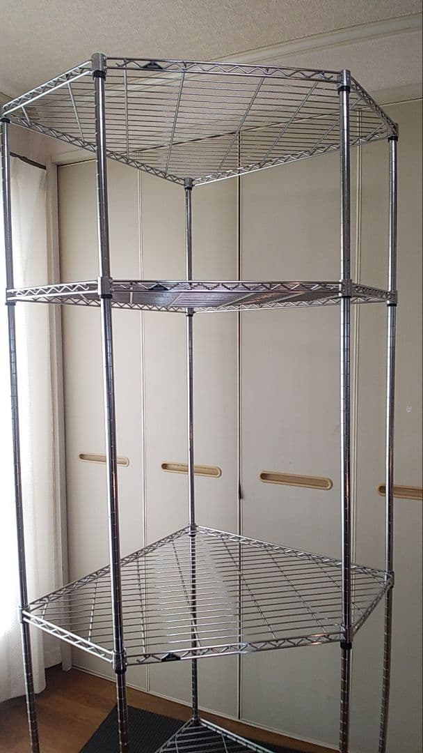 ルミナスライト　送料込み　五角形4枚板　未使用キャスター　コーナーラック