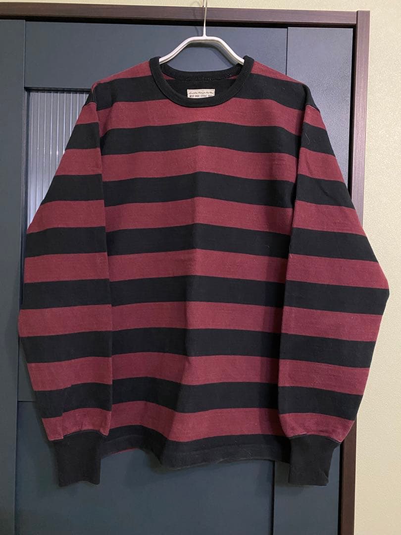 サイズ40 WESTRIDE 極厚ボーダー ロングTシャツ ヘビーウエイト