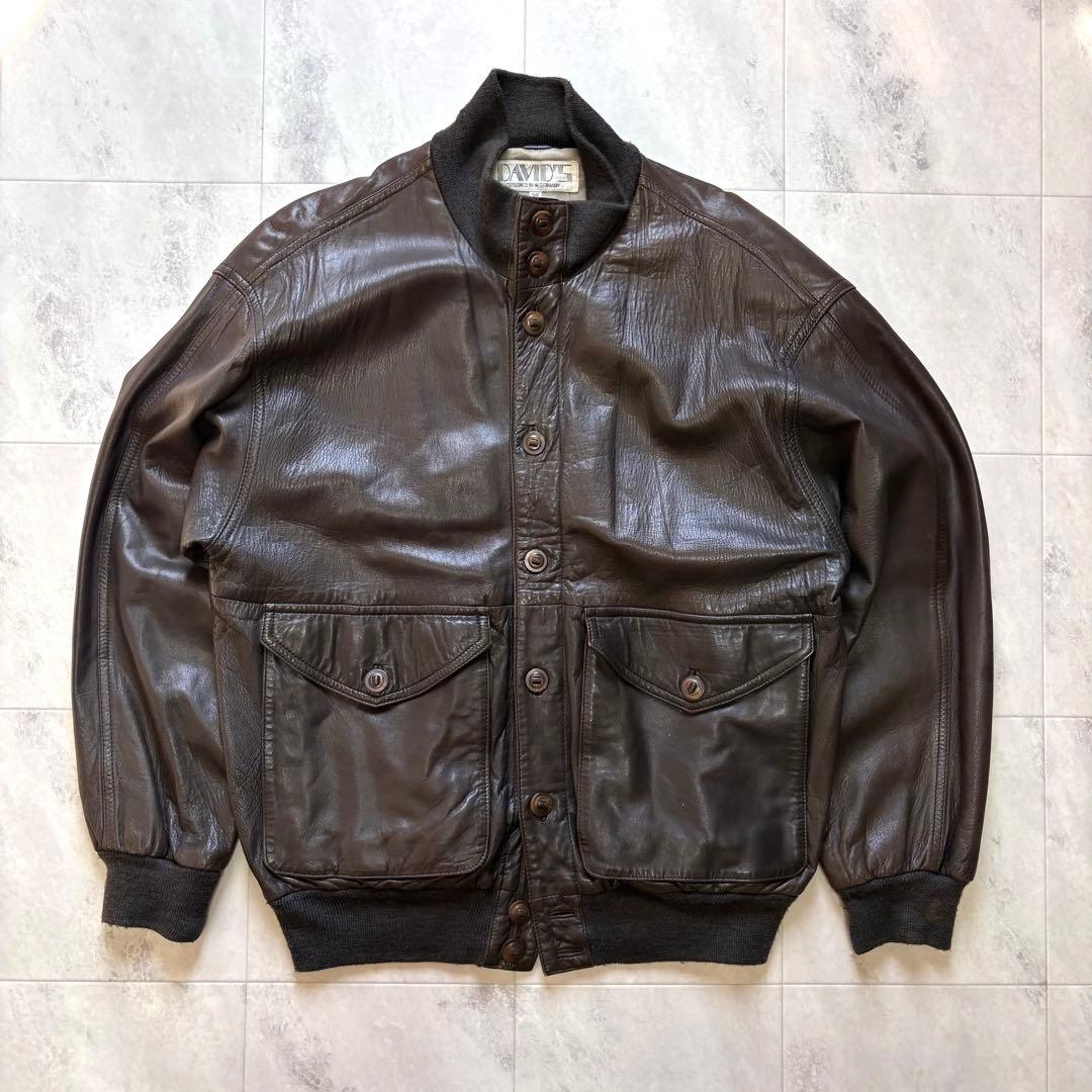 【Vintage】バルスタージャケット ラムレザー スタンドカラー 西ドイツ製