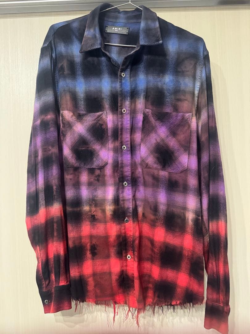 AMIRI グラデーションチェックシャツ S