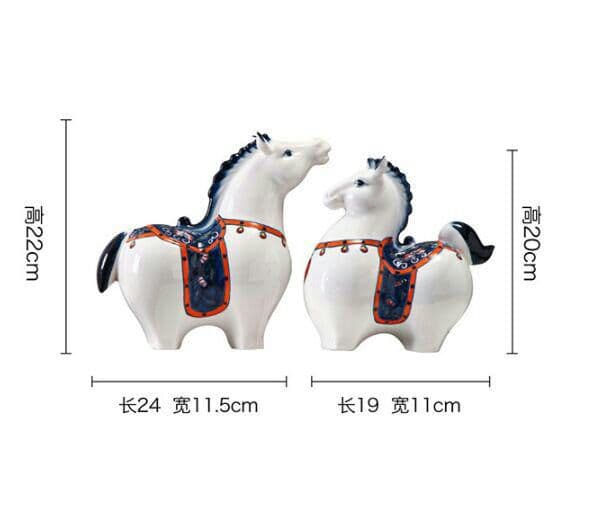 家の装飾、陶磁器の幼なじみの置物1対