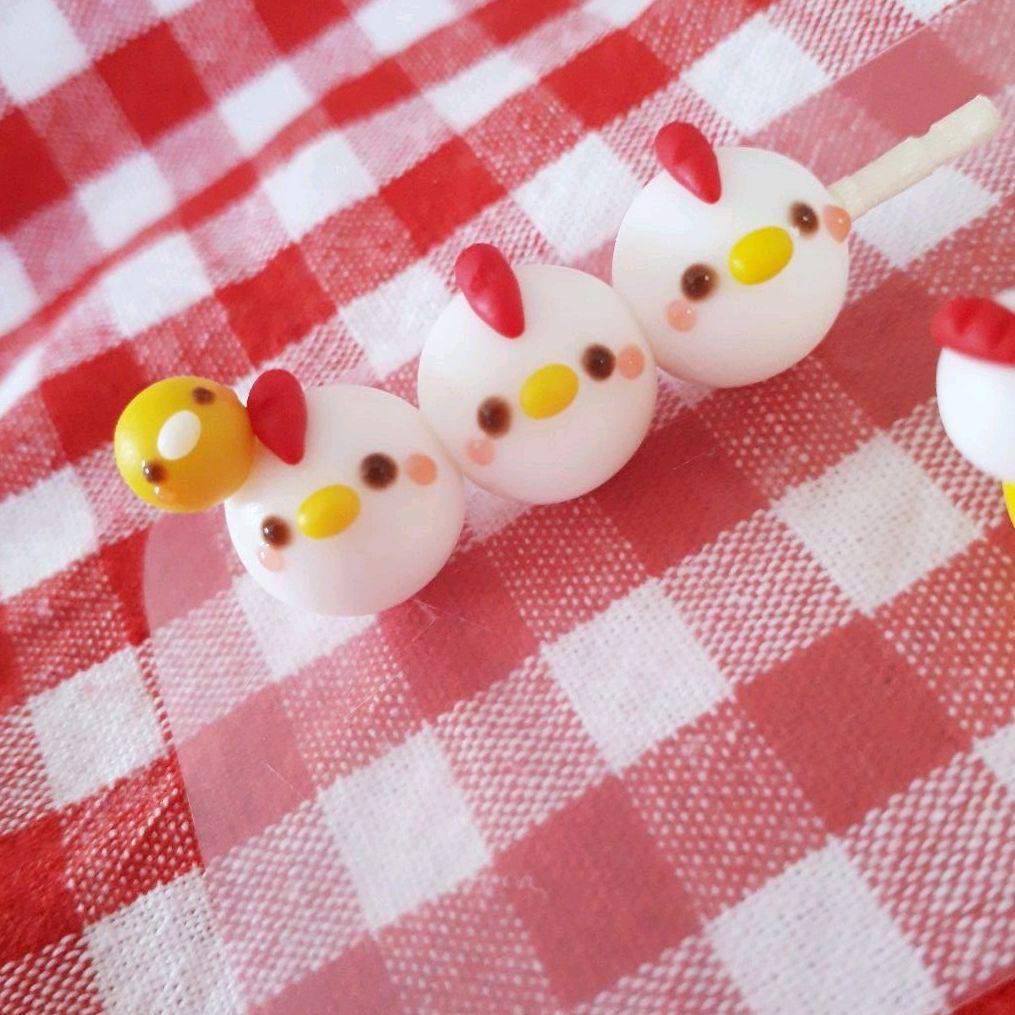 仲良しにわとり♡お団子