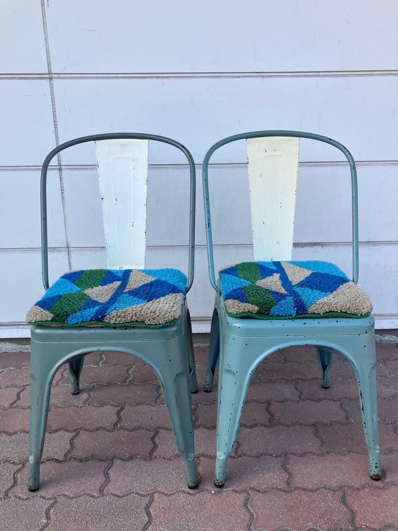 廃番 ノットアンティークス ブリックチェア２脚セット おまけクッション付