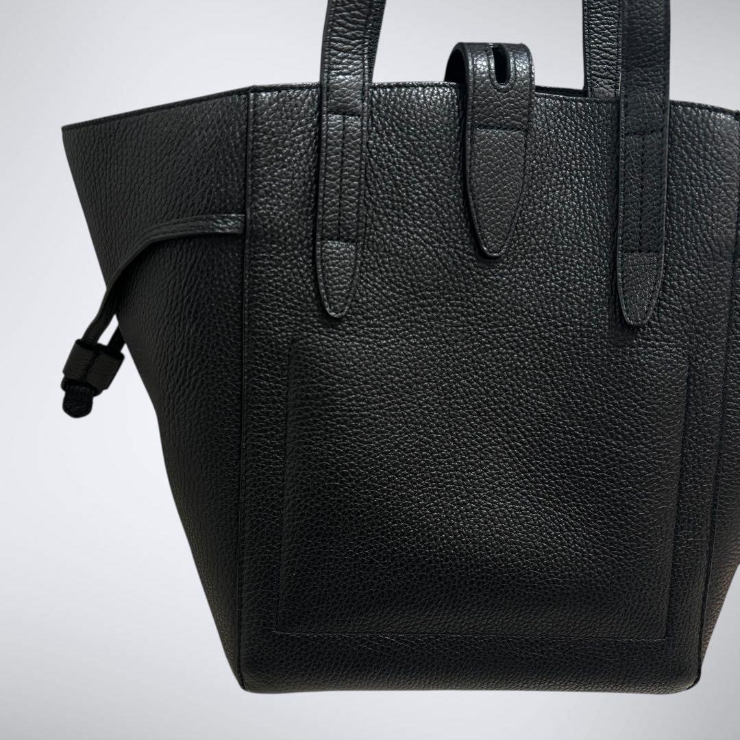 極美品 FURLA フルラ ネット トートバッグ ブラック 黒 近年モデル シボ