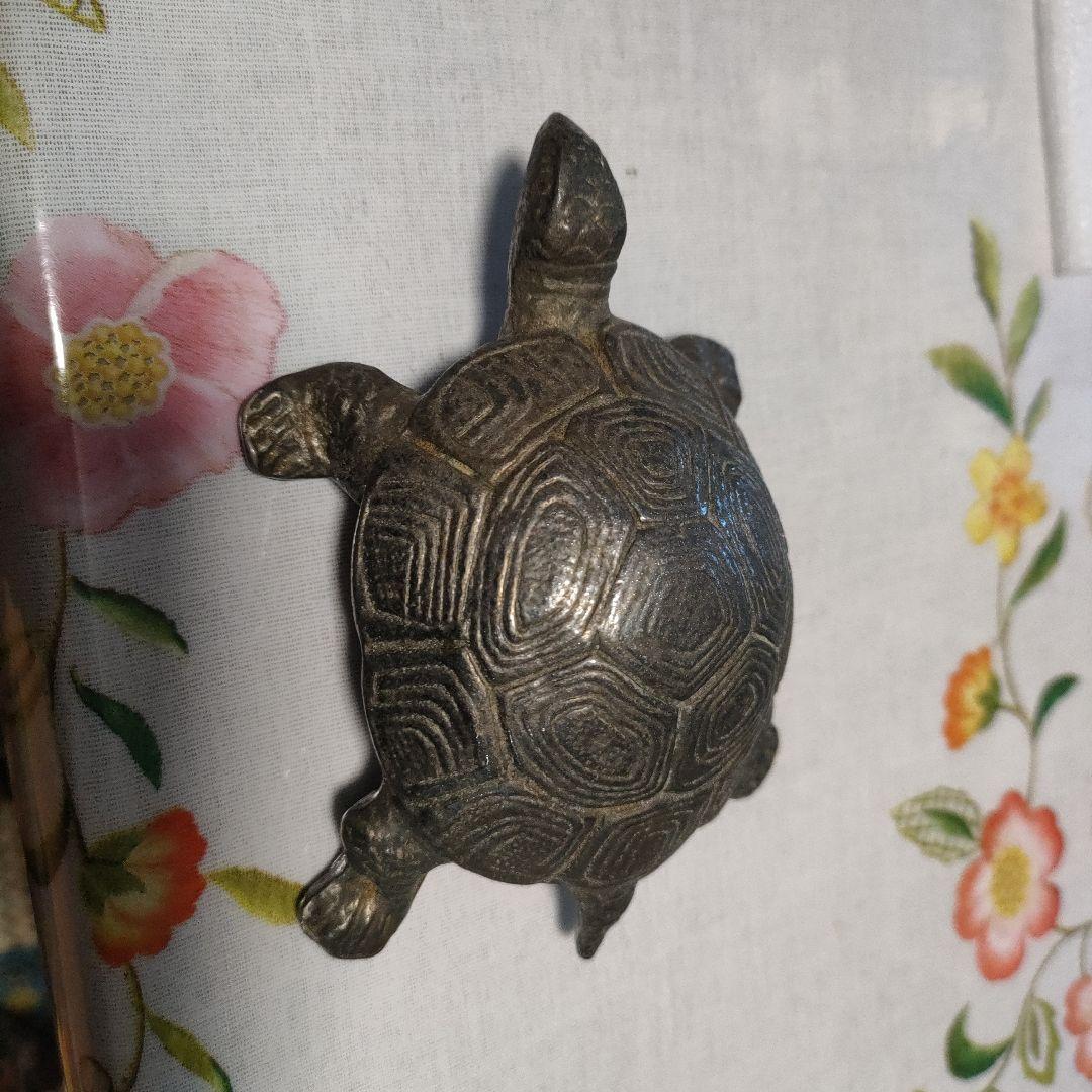 金属製亀の置物 シルバー