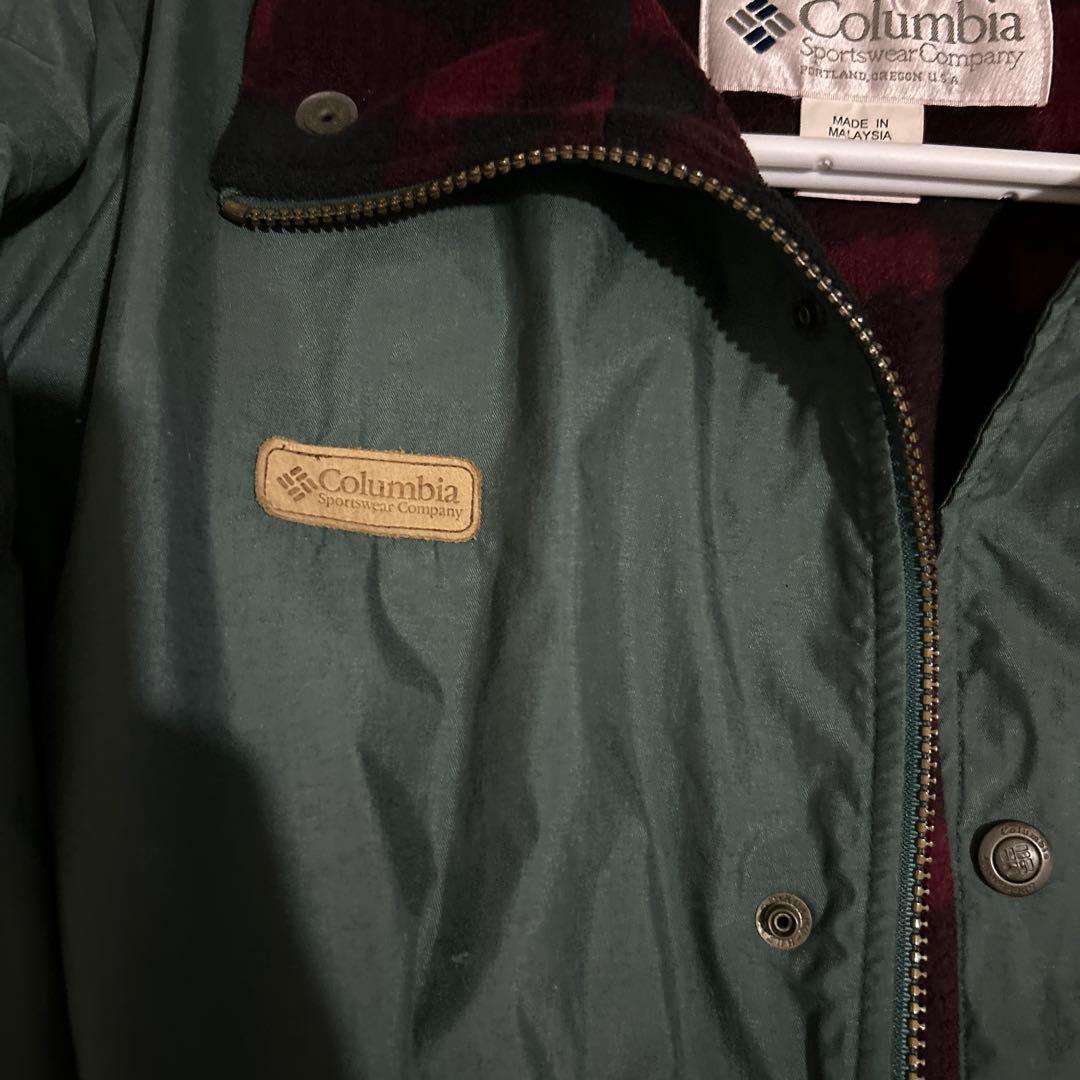 Columbia グリーンカジュアルジャケット 内側フリースのビンテージ❗️セール