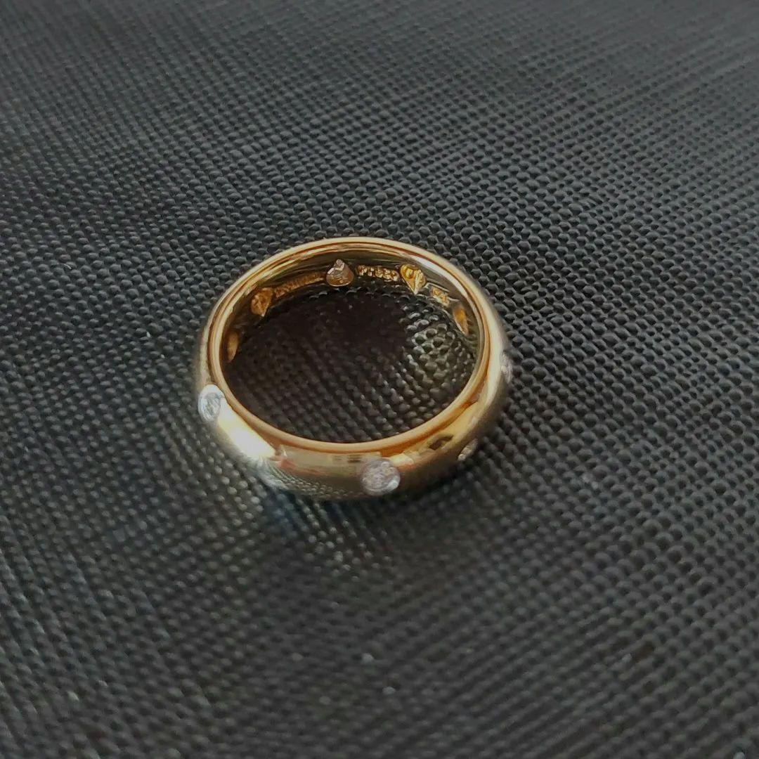 美品　 ティファニー　リング　 8号　 K18YG　Pt950　ダイヤモンド