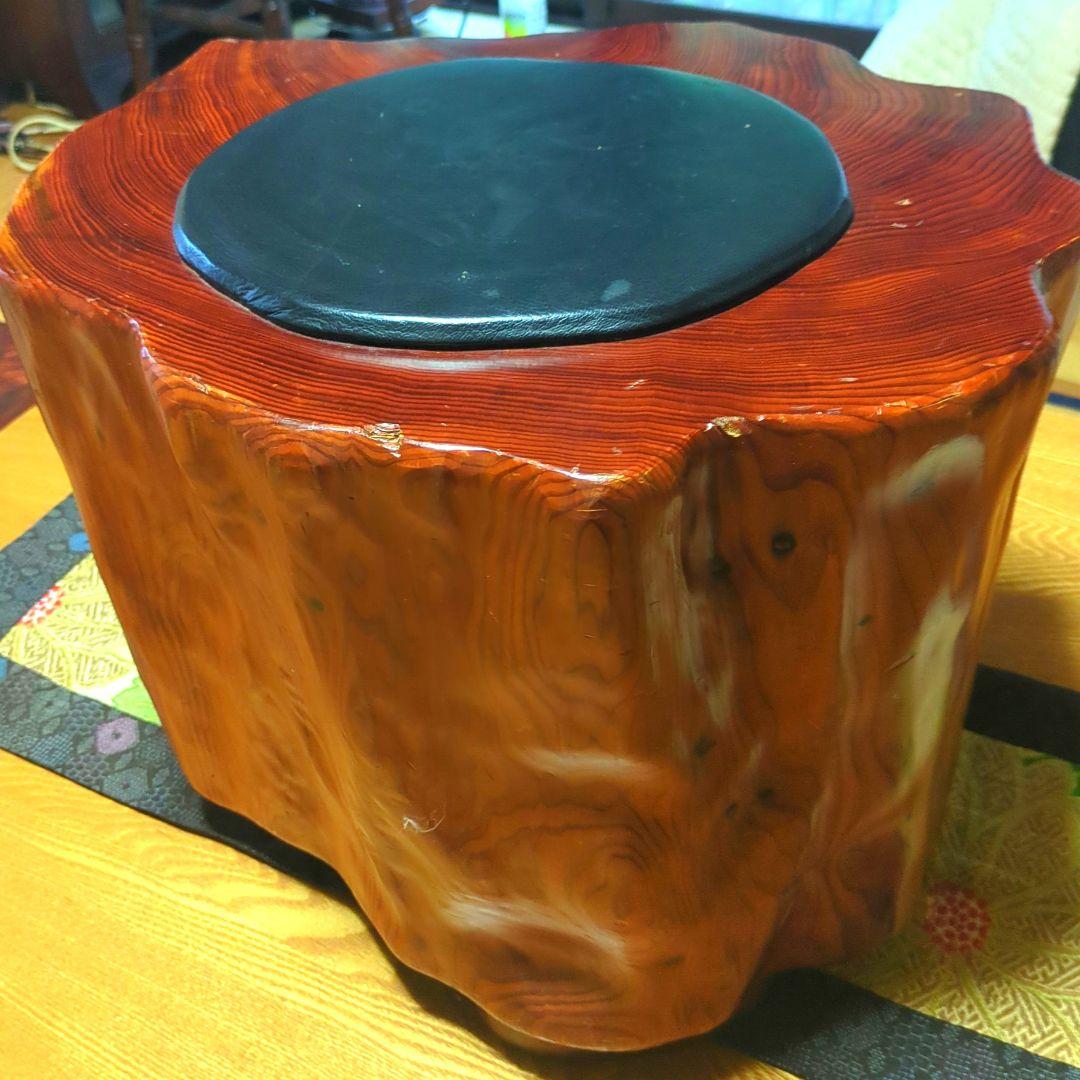 ✨ 新年セール✨世界遺産屋久杉スツール革張り家具中古品