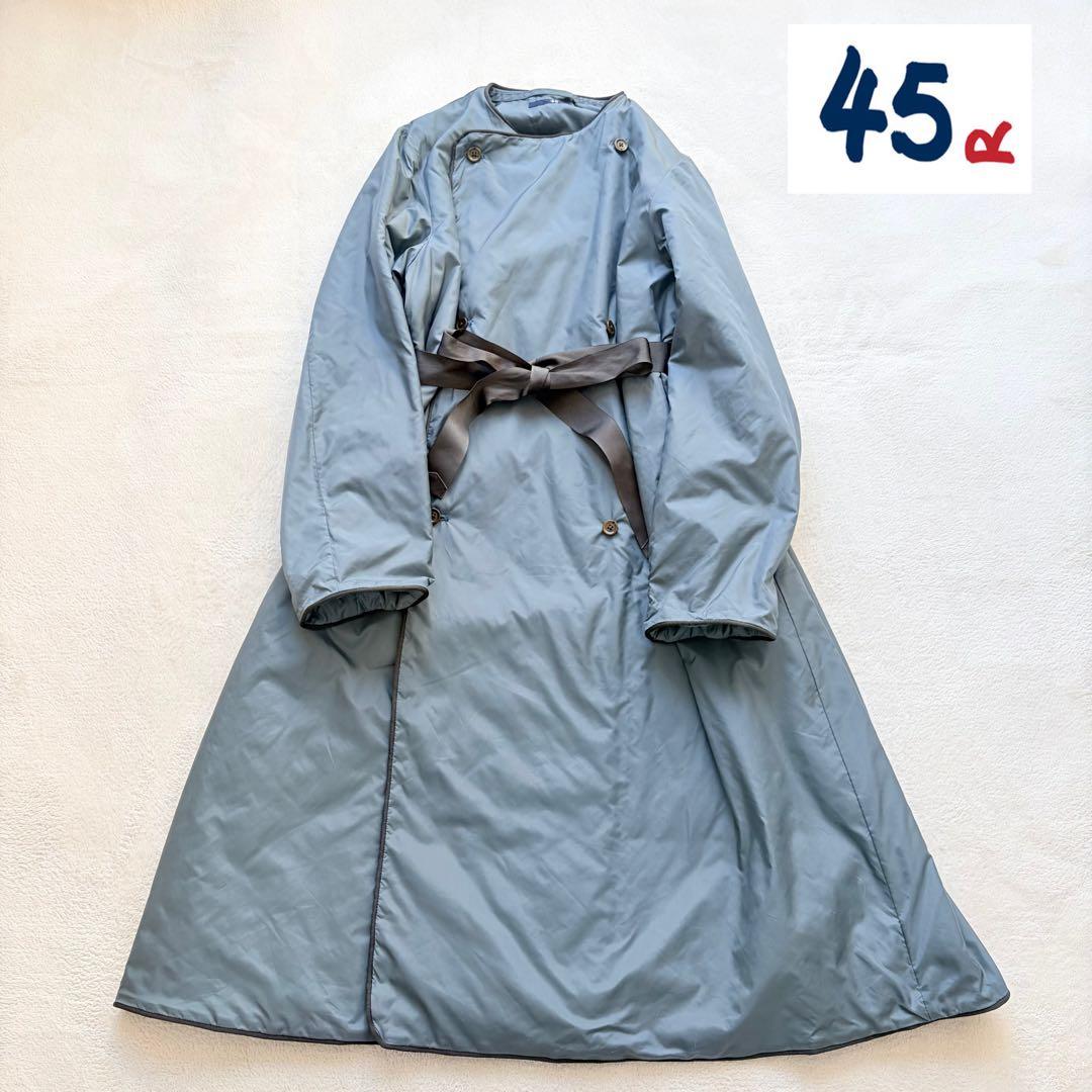 ❁45R/45rpm ナイロン中綿コート プリマロフト ロング丈リボン付き