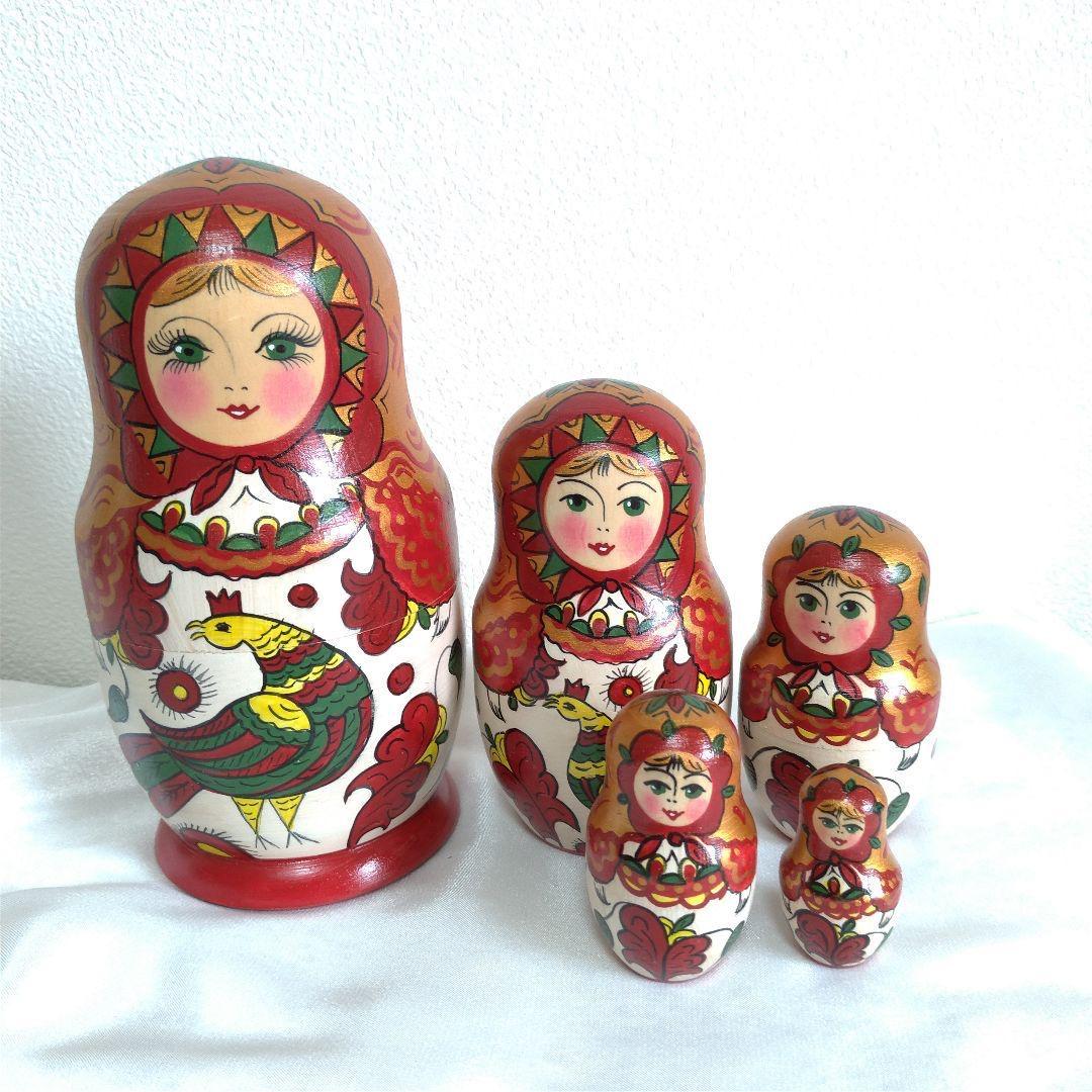 【美品】マトリョーシカ 5ピース ロシア